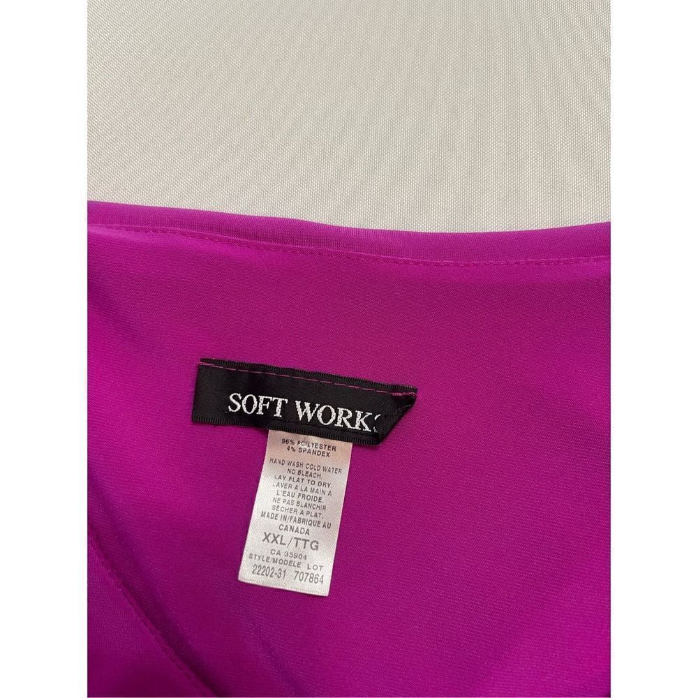 Soft Works Purple Ruffle Lagenlook Top Blouse Plus Size XXL - Picture 6 of 7